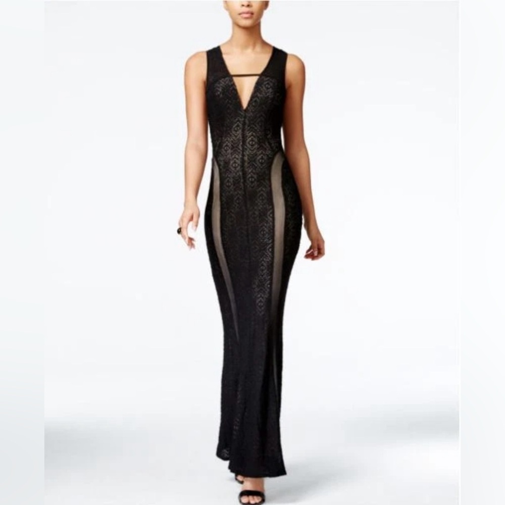 Guess Josefina Sleeveless Black Lace Maxi Dress